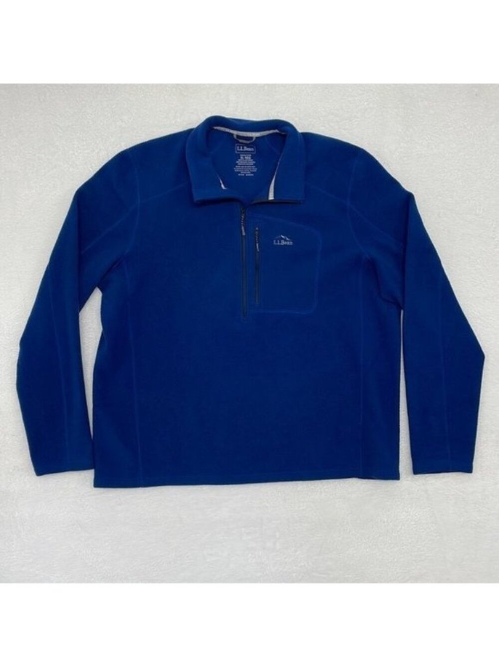 LL Bean Mens Blue Half Zip Fleece Slightly Fitted sz XL